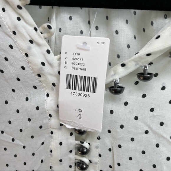 Anthropologie Maeve Lucy Polkadot Tie Waist Blouse size 4 NEW - Picture 4 of 9